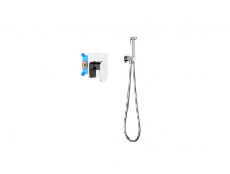 Набор Гигиенический Душ «Aquatek» Оберон, Смеситель, Лейка, Шланг и Держатель, Хром (AQ1219CR)