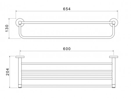 Полка для Полотенец «Aquatek» Европа, Хром (AQ4115CR)