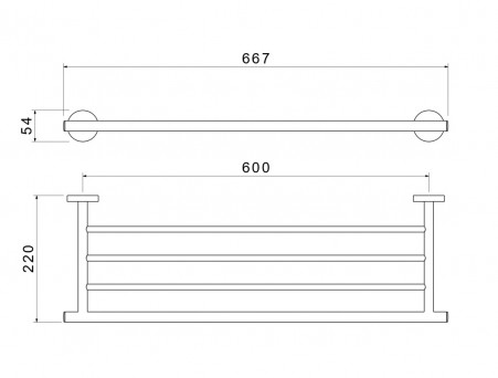 Полка для Полотенец «Aquatek» Оберон, Хром (AQ4222CR)
