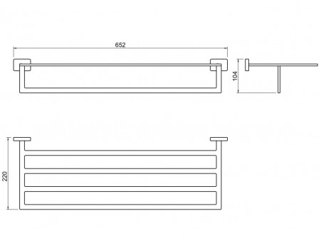 Полка для Полотенец «Aquatek» Либра, Хром (AQ4315CR)