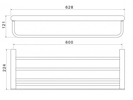 Полка для Полотенец «Aquatek» Лира, Хром (AQ4415CR)