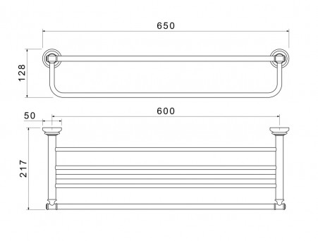 Полка для Полотенец «Aquatek» Классик, Хром (AQ4515CR)