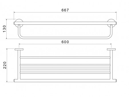 Полка для Полотенец «Aquatek» Оберон, Черный Матовый (AQ4215MB)