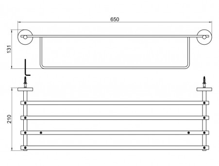 Полка для Полотенец «Aquatek» Бетта, Черный Матовый (AQ4615MB)