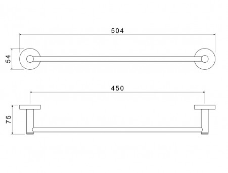 Полотенцедержатель «Aquatek» Европа, Хром, 45см (AQ4120CR)
