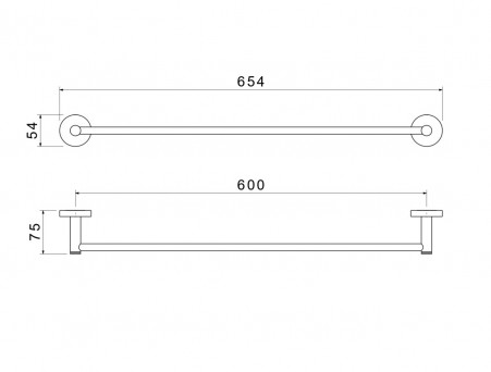 Полотенцедержатель «Aquatek» Европа, Хром, 60см (AQ4114CR)