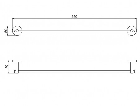 Полотенцедержатель «Aquatek» Бетта, Хром, 60см (AQ4614CR)