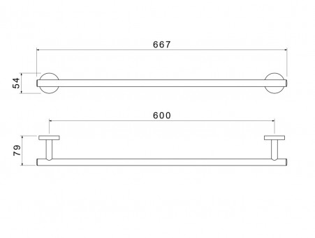 Полотенцедержатель «Aquatek» Оберон, Черный Матовый, 60см (AQ4214MB)