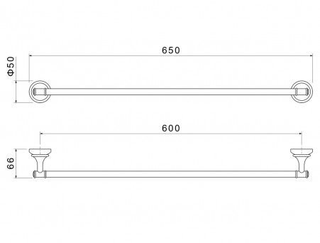 Полотенцедержатель «Aquatek» Лира, Черный Матовый, 60см (AQ4514MB)