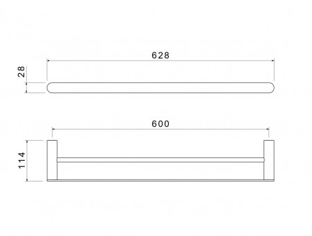 Полотенцедержатель «Aquatek» Двойной Лира, Черный Матовый, 60см (AQ4430MB)