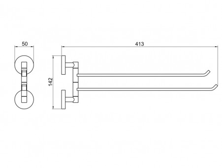 Полотенцедержатель «Aquatek» Двойной Бетта, Хром (AQ4613CR)