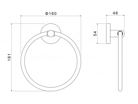 Полотенцедержатель «Aquatek» Кольцо Оберон, Хром (AQ4212CR)