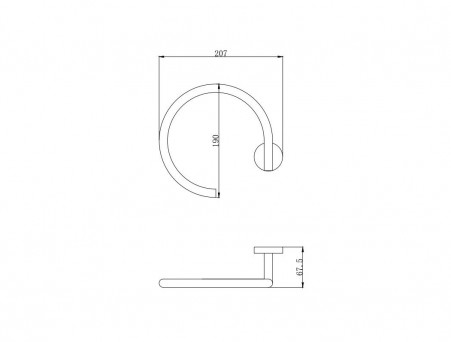Полотенцедержатель «Aquatek» Кольцо Вега, Черный Матовый (AQ4012MB)