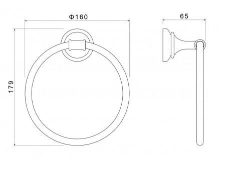 Полотенцедержатель «Aquatek» Кольцо Классик, Хром (AQ4512MB)