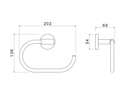 Полотенцедержатель «Aquatek» Овальный Оберон, Хром (AQ4221CR)