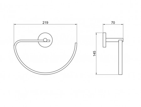 Полотенцедержатель «Aquatek» Овальный Бетта, Черный Матовый (AQ4621MB)