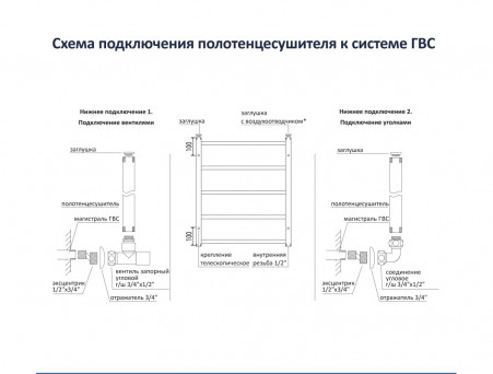 Водяной Полотенцесушитель «Aquatek» П7 Либерти, Хром, 50x60см (AQ RR0760CH)