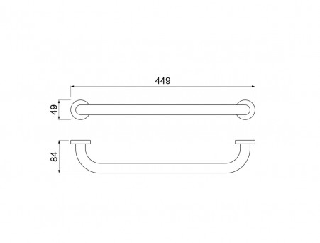 Поручень «Aquatek» Хром, 450мм (AQ4995CR)