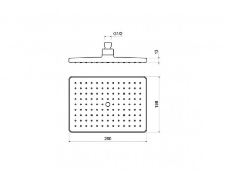 Верхний Душ «Aquatek» Прямоугольный, Настенный, Хром, 26x19x7см (AQ2087CR)