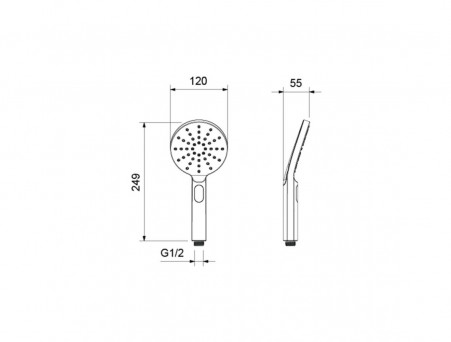 Душевая Лейка «Aquatek» 3 Jet Оберон, Select 120, Чёрный Матовый (AQ2006MB)
