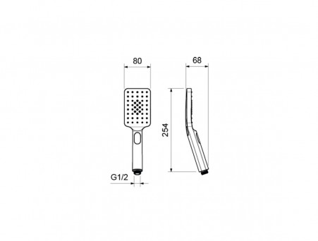 Душевая Лейка «Aquatek» 3 Jet Лира, Select 80, Черный Матовый (AQ2005MB)