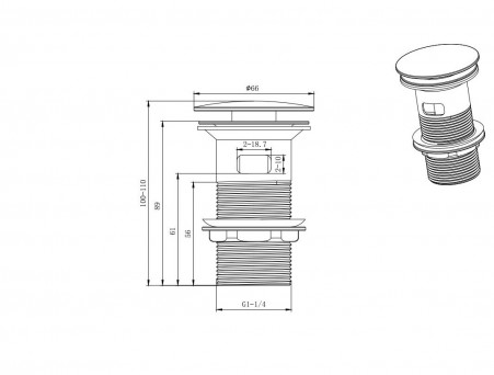 Донный Клапан «Aquatek» Нержавеющая Сталь, Черный Матовый (AQ6001MB)