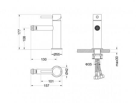 Смеситель для Биде «Aquatek» Европа, Хром (AQ1318CR)