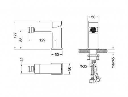 Смеситель для Биде «Aquatek» Либра, Хром (AQ1618CR)