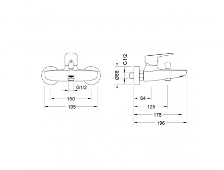 Смеситель для Ванны «Aquatek» Бетта, Черный Матовый (AQ1140MB)