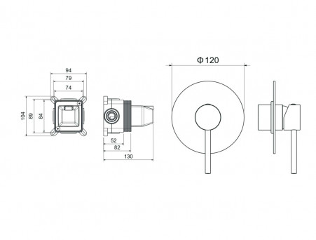 Смеситель для Душа «Aquatek» Европа, Встраиваемый, Хром (AQ1366CR)