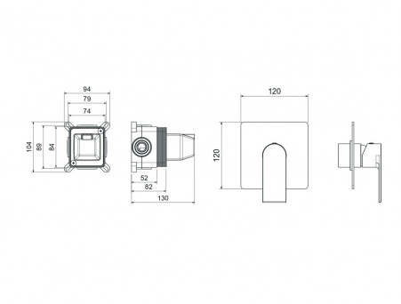 Смеситель для Душа «Aquatek» Лира, Встраиваемый, Хром (AQ1466CR)