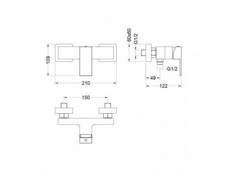 Смеситель для Душа «Aquatek» Либра, Хром (AQ1660CR)