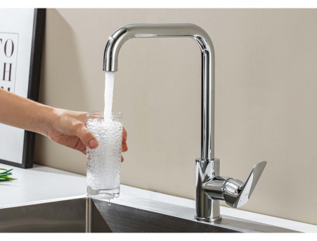 Смеситель для Кухни «Aquatek» Вега, Квадратный Излив, Хром (AQ1081CR)