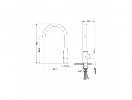 Смеситель для Кухни «Aquatek» Бетта, Хром (AQ1182CR)