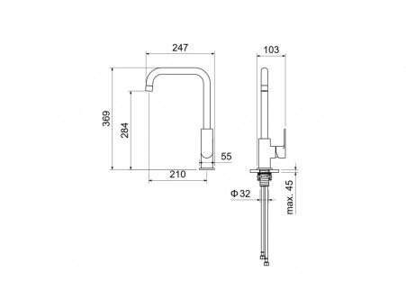 Смеситель для Кухни «Aquatek» Лира, Хром (AQ1480CR)