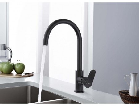 Смеситель для Кухни «Aquatek» Оберон, Черный Матовый (AQ1282MB)