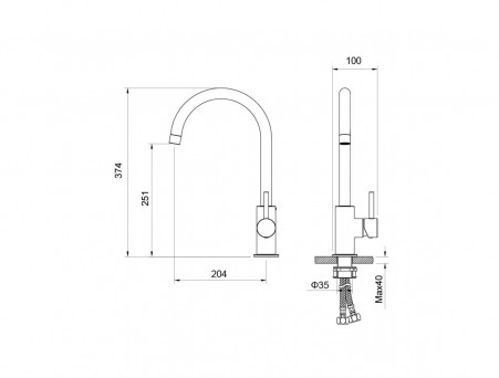 Смеситель для Кухни «Aquatek» Европа, Хром (AQ1382MB)
