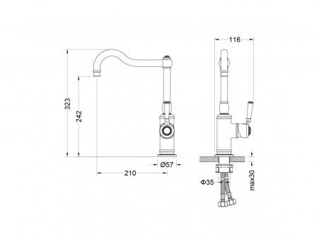 Смеситель для Кухни «Aquatek» Классик, Черный Матовый (AQ1580MB)