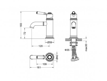 Смеситель для Раковины «Aquatek» 103 Классик, Хром (AQ1510CR)