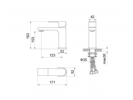 Смеситель для Раковины «Aquatek» 103 Лира, Черный Матовый (AQ1410MB)