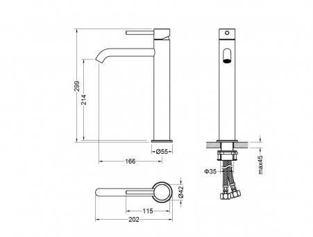 Смеситель для Раковины «Aquatek» 215 Европа, Черный Матовый (AQ1304MB)