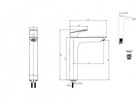 Смеситель для Раковины «Aquatek» 227 Вега, Черный Матовый (AQ1005MB)