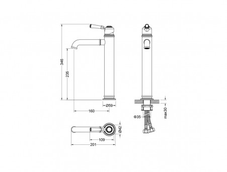 Смеситель для Раковины «Aquatek» 235 Классик, Хром (AQ1504CR)