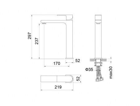 Смеситель для Раковины «Aquatek» 237 Лира, Черный Матовый (AQ1404MB)