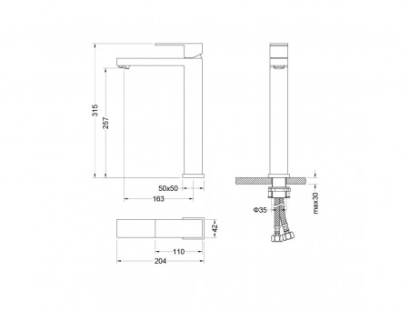 Смеситель для Раковины «Aquatek» 257 Либра, Черный Матовый (AQ1604MB)