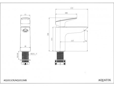 Смеситель для Раковины «Aquatek» 97 Вега, Хром (AQ1011CR)