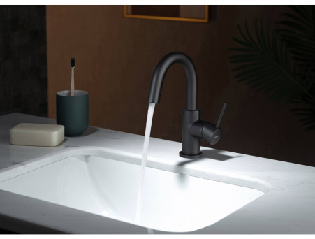 Смеситель для Раковины «Aquatek» Европа, без Донного Клапана, Черный Матовый (AQ1307MB)