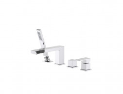 Смеситель на Борт Ванны «Aquatek» Либра, 4 Отверстия, Хром (AQ1648CR)