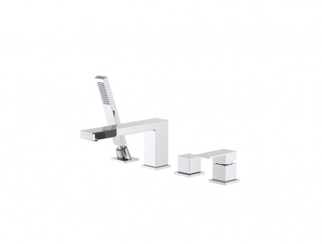 Смеситель на Борт Ванны «Aquatek» Либра, 4 Отверстия, Хром (AQ1648CR)