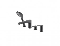 Смеситель на Борт Ванны «Aquatek» Бетта, 4 Отверстия, Черный Матовый (AQ1148MB)